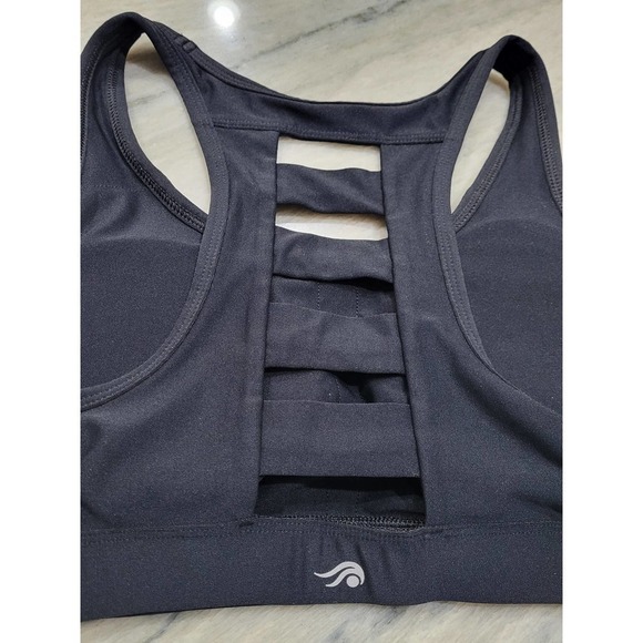 Ideology Women's Small Black Racerback Cutout Sports Bra NWT - Picture 3 of 11
